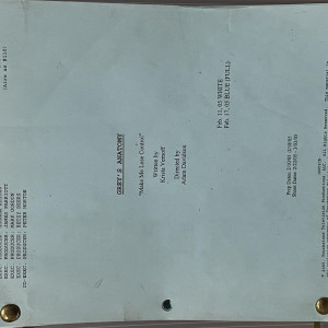 Original Production Script for “Make Me Lose Control” Season 2 Episode 9 – Grey's Anatomy (2005)