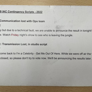 Original Continuity Cue Card