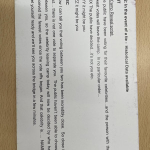 Original Continuity Cue Card