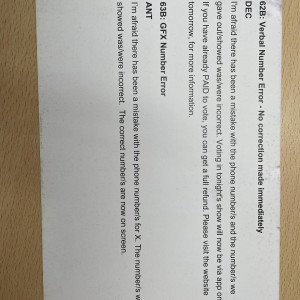 Original Continuity Cue Card