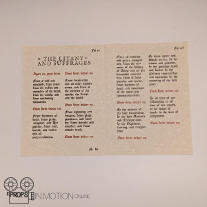 Book of Common Prayer Insert page – Becoming Elizabeth (2022)