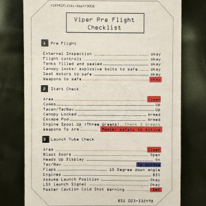 Viper Pilot Pre-flight Checklist – Battlestar Galactica (2003)