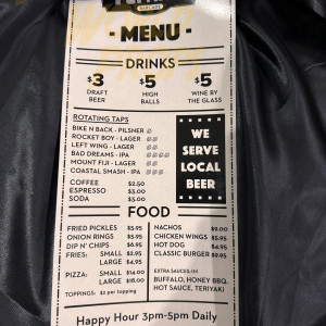 Flynn Bar Menu – Once Upon a Time (2011)