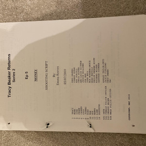 Original shooting script – Tracy Beaker Returns (2010)