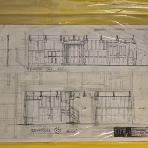 V-club set design blue print art – Caprica (2009)