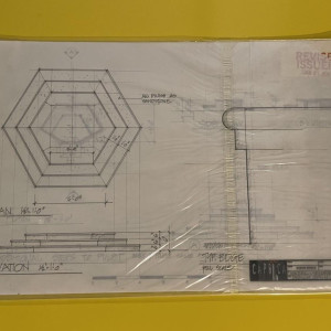 Virtual Cathedral set design blue print art – Caprica (2009)