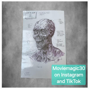 Original Master Print for Stage 2 of Imhotep with original notes from Artist and sculptor – The Mummy (1999)