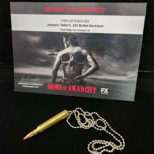 Sons of Anarchy Original Screen Used Jack Teller Jax Bullet Necklace Movie Prop – Sons of Anarchy (2008)