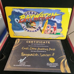 Baywatch Season 8 Original Cast Crew Parking Pass – Baywatch (1989)