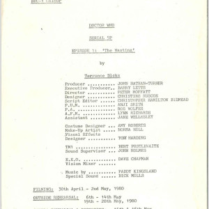 State Of Decay - Rehearsal Scripts - Episodes 1-4 – Doctor Who (1963)