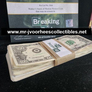 Breaking Bad Original Screen Used Walter White Handled Stack of Cash Movie Prop – Breaking Bad (2008)