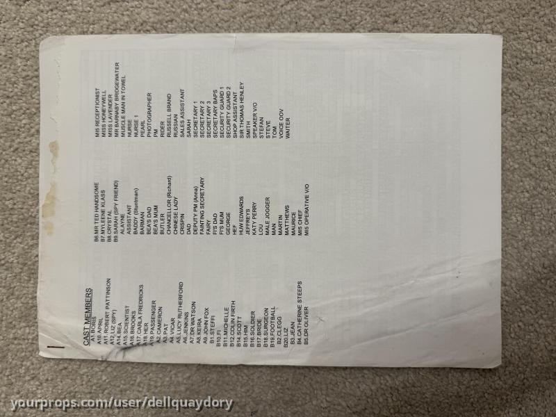 Original cast list – Watson & Oliver (2012) – image 1