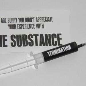 Termination syringe and card – The Substance (2024)