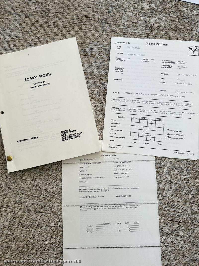Original Scream ‘Scary Movie’ Script w Studio Notes – Scream (1996) – image 1