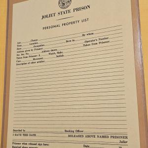 Joliet State Prison Personal Property List – The Blues Brothers (1980)