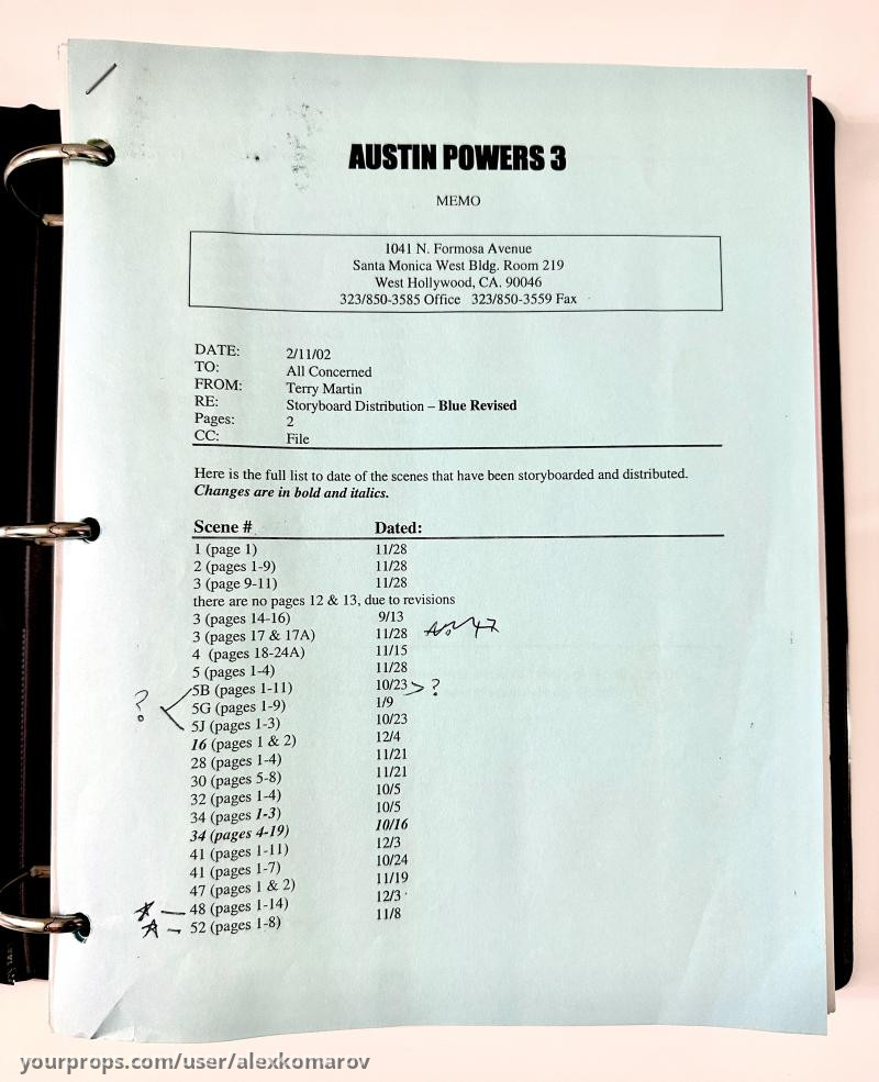 283 Printed Storyboards – Austin Powers in Goldmember (2002) – image 2