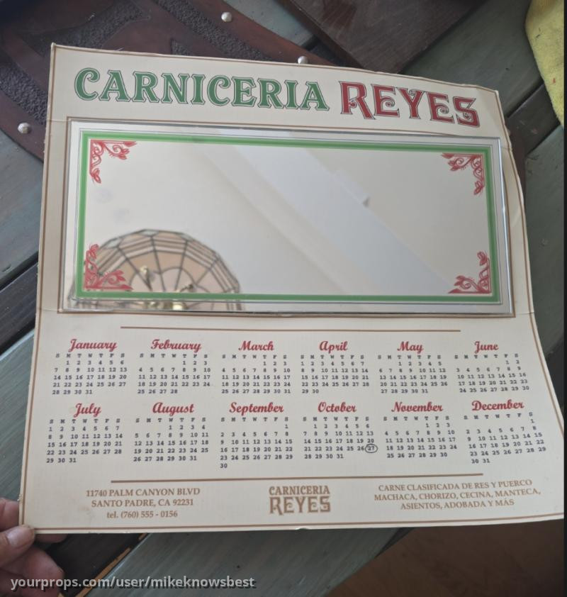 Reyes Butcher Shop Mirror & Calendar – Mayans M.C. (2018) – image 1