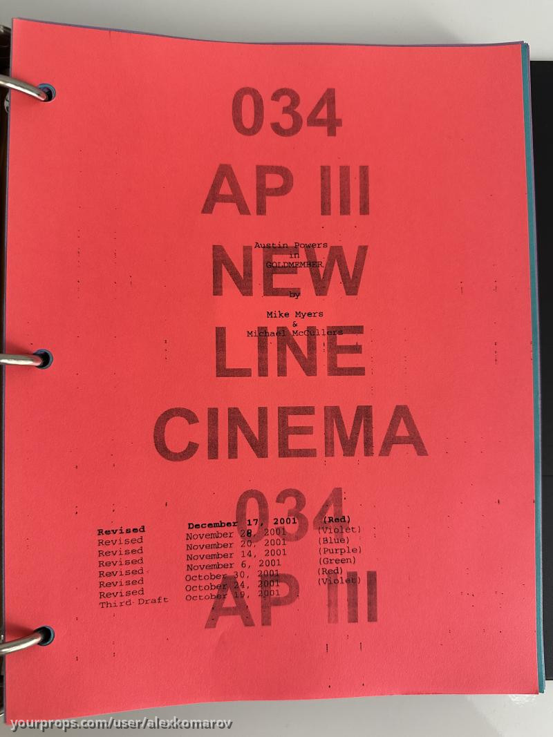 Production Paperwork – Austin Powers in Goldmember (2002) – image 3