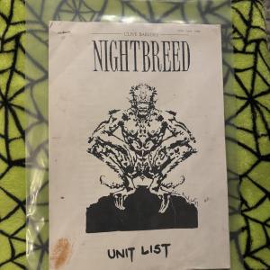 Production Unit list – Nightbreed (1990)