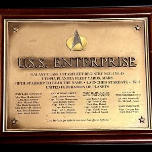 Enterprise-D dedication plaque – Star Trek: The Next Generation (1987)