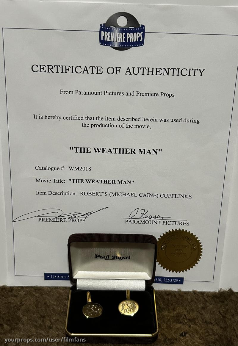 Michael Caine “Robert” worn prop Cufflinks – The Weather Man (2005) – image 3